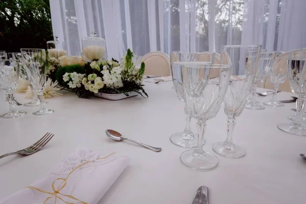 결혼식 피로연 탁자의 클로즈업 — 스톡 사진