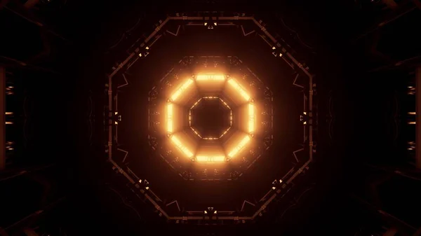 Futuristisk Bakgrund Med Glödande Abstrakt Orange Neonljus Modern Sci Bakgrund — Stockfoto
