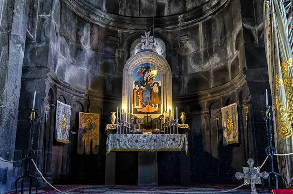 Altarul Mănăstirii Geghard Din Armenia — Fotografie, imagine de stoc