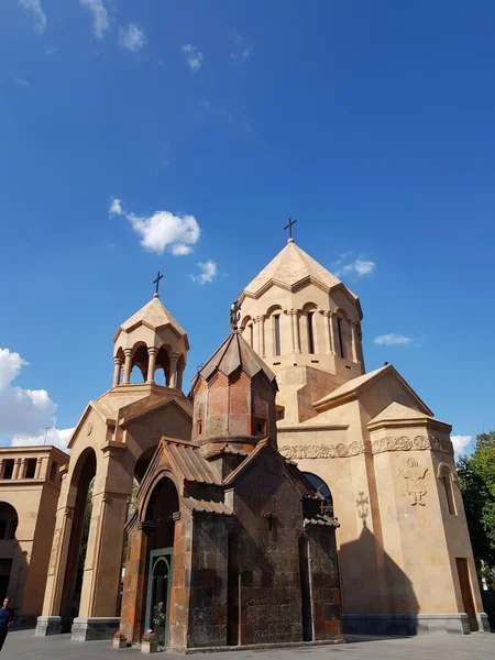 Low Angle Shot Katoghike Holy Mother God Church Blue Sky — Stock Photo, Image