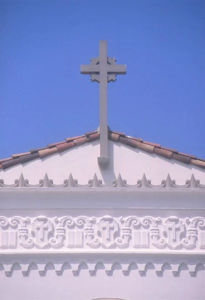 Dach Der Christlichen Kirche Mit Kreuz — Stockfoto