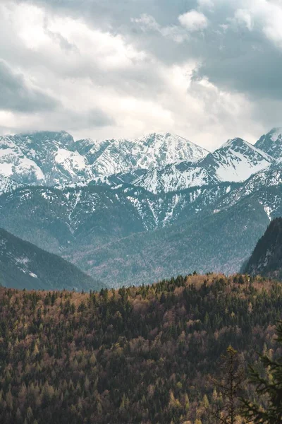 Blick Auf Die Bayerischen Alpen Das Gebirge Heißt Krawendel Und — Stockfoto