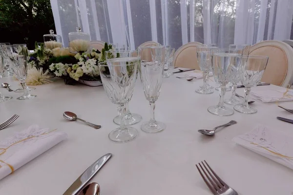 결혼식 피로연 탁자의 클로즈업 — 스톡 사진