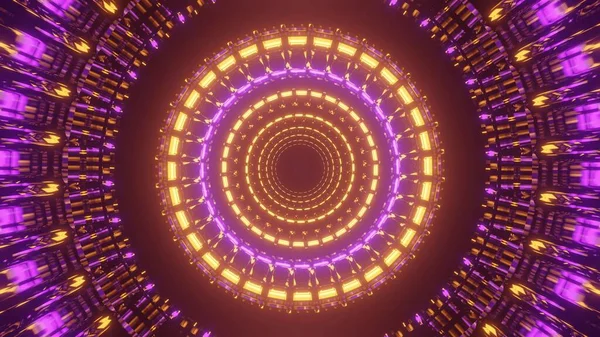 Een Illustratie Van Abstracte Cirkelvormige Achtergrond Met Gloeiende Kleurrijke Neon — Stockfoto