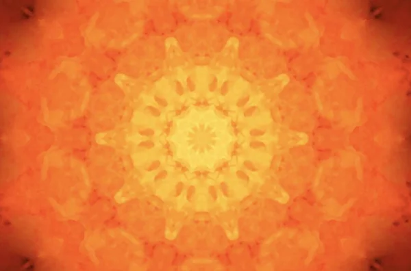 Een Prachtige Illustratie Van Een Mandala Gele Oranje Kleuren Perfect — Stockfoto