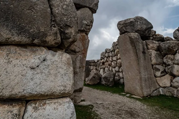 Eski Hitit Taş Duvarlarının Güzel Bir Görüntüsü Anadolu Corum Turkey — Stok fotoğraf