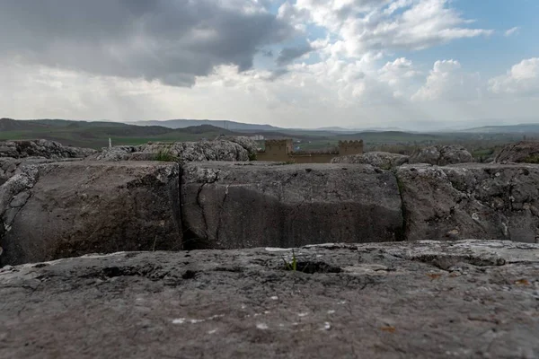 Widok Twierdzy Ruiny Hetyckiej Stanowisko Archeologiczne Hattusa Turcja — Zdjęcie stockowe
