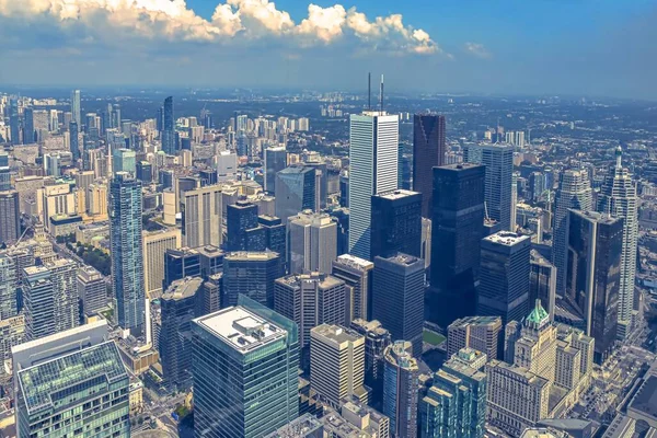 Egy Nagy Látószögű Felvétel Torontói Felhőkarcolókról Épületekről — Stock Fotó