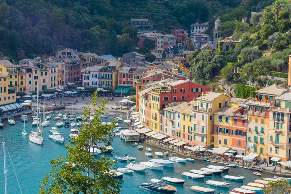 Portofino Italië Sep 2019 Uitzicht Prachtige Kleurrijke Haven Van Portofino — Stockfoto