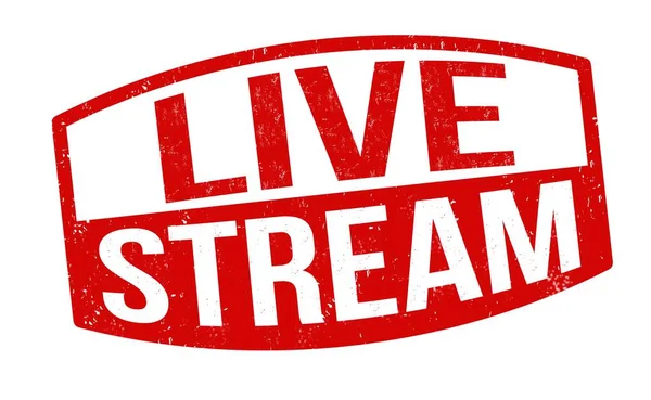 Ilustracja Znaku Live Stream Tekst Izolowany Białym Tle — Zdjęcie stockowe