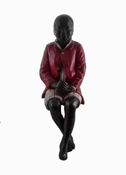 Statue Une Femme Noire Isolée Sur Fond Blanc — Photo