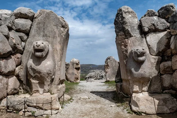 Old Stone Figures Walls Hittite Archeology Findings Anatolia Corum Turkey — Stock Photo, Image