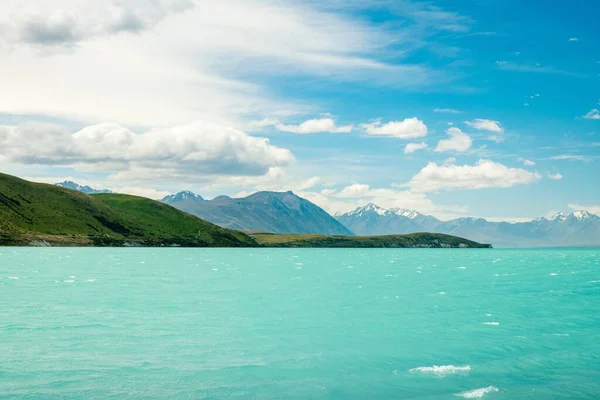 Hermoso Paisaje Del Lago Pukaki Con Agua Turquesa Nueva Zelanda —  Fotos de Stock