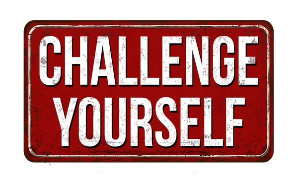 Ілюстрація Червоного Знака Challenge Yourself Ізольовано Білому Тлі — стокове фото