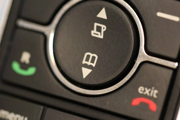 Detailní Záběr Symbolů Značek Černém Telefonu Ideální Pro Pozadí — Stock fotografie