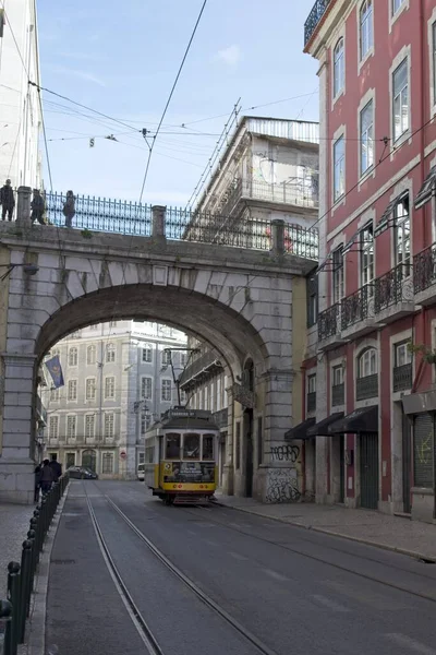 Lisbon Portugal Şubat 2018 Lizbon Ikonik Taşımacılarından Biri Tramvaylar Şehrin — Stok fotoğraf