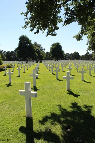 Plano Vertical Del Cementerio Memorial Americano Normandía —  Fotos de Stock