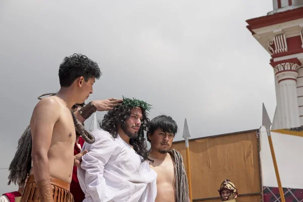 San Cristobal Las Casas Mexico Apr 2019 Katolsk Religiös Procession — Stockfoto