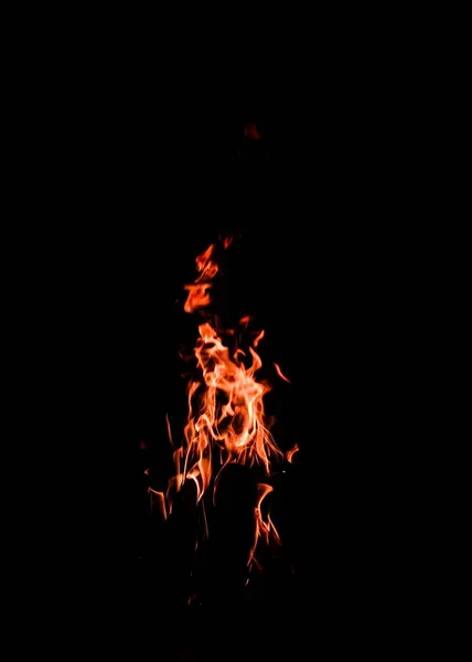 Coup Vertical Flammes Dans Obscurité — Photo