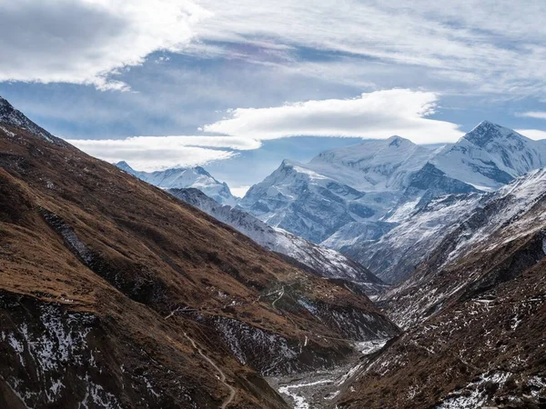Flygbild Naturskyddsområdet Annapurna Chhusang Nepal — Stockfoto