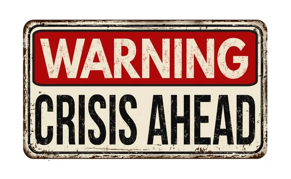 Illustration Sign Warning Crisis Ahead Text Isolated White Background — Stock Photo, Image