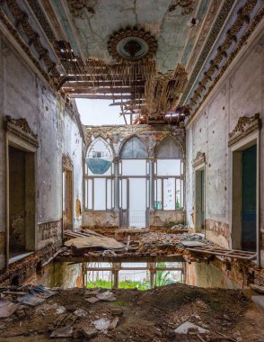 Abandoned Mansion in Beirut Lebanon clipart