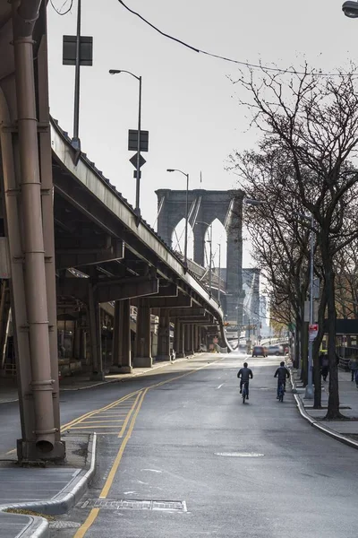 Pont Brooklyn Une Rue Ville — Photo