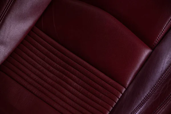 Closeup Red Leather Seat Luxury Car Lights — Stock Photo, Image