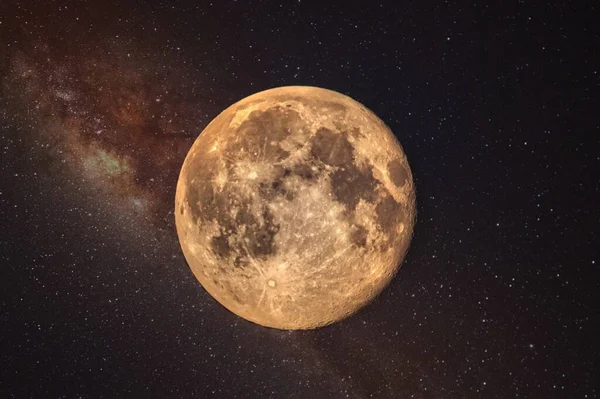 Uma Bela Imagem Lua Universo Estrelado Perfeito Para Fundo — Fotografia de Stock