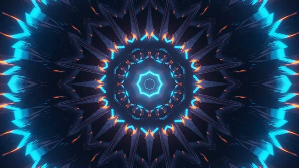 Абстрактная Иллюстрация Круговыми Формами Светящимися Красочными Огнями Современный Научно Фантастический — стоковое фото