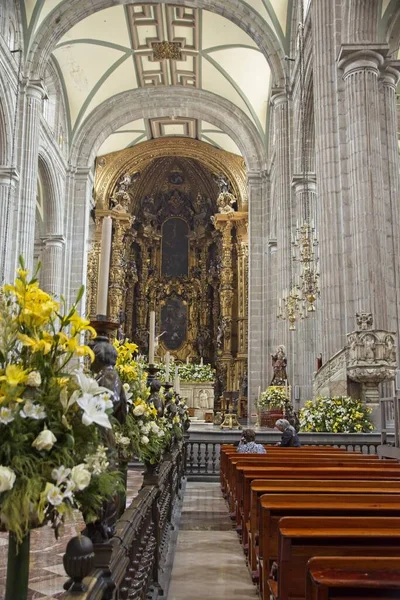 Uno Scatto Verticale Dell Interno Della Cattedrale Città Del Messico — Foto Stock