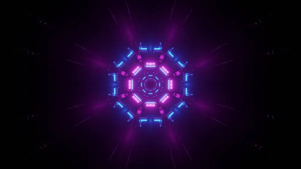 Futuristic Illustration Cosmic Environment Purple Blue Lights — Stock Photo, Image