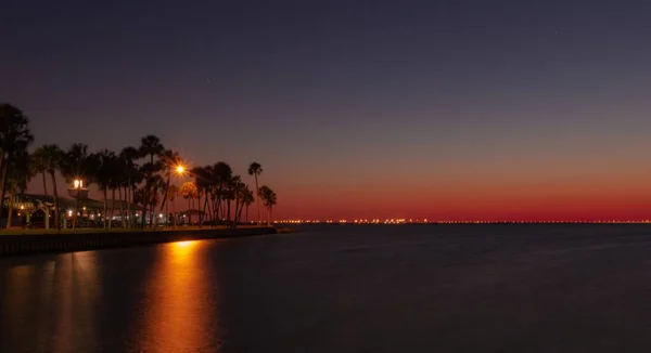 Ciel Rouge Nuit Plaisir Marin Ciel Rouge Matin Attention Aux — Photo