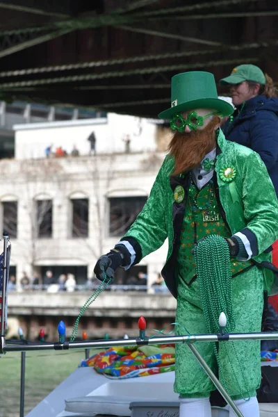 Chicago Vereinigte Staaten März 2018 Saint Patricks Day 2018 Downtown — Stockfoto