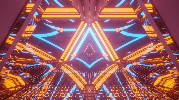 Une Illustration Fraîche Forme Triangulaire Avec Des Lumières Futuristes Colorées — Photo