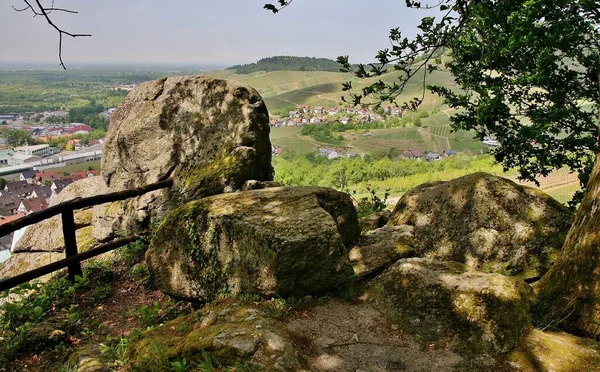 Barevný Pohled Krajinu Malé Vesnice Kappelrodeck Mezi Kameny Německu — Stock fotografie