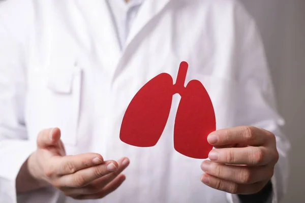 Papercut Lungs Hands Doctor — Stock Photo, Image