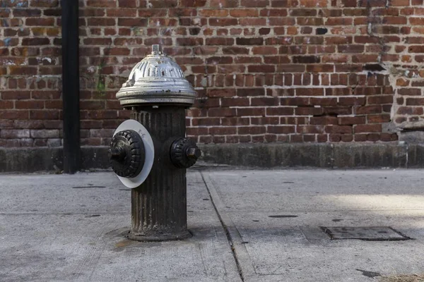 Amerikanischer Feuerhydrant Mitten Einer New Yorker Straße Die Rückwand Ist — Stockfoto