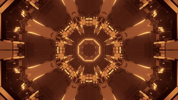 Абстрактная Иллюстрация Геометрических Фигур Сияющими Золотыми Огнями Идеально Подходит Обоев — стоковое фото