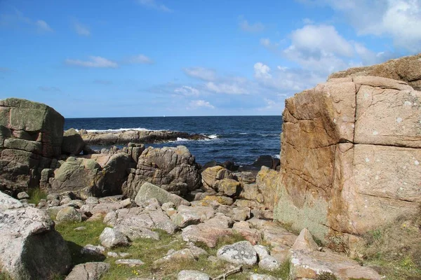 Belas Rochas Durante Dia Ilha Dinamarquesa Bornholm — Fotografia de Stock