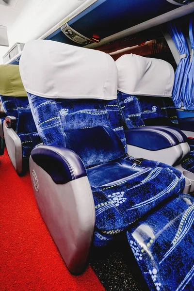 Tiro Vertical Desenho Moderno Assento Ônibus — Fotografia de Stock