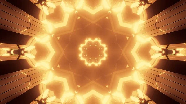 Een Kosmische Achtergrond Met Gouden Laserlichten Vorm Van Patronen — Stockfoto