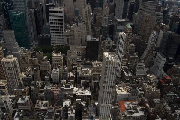 Une Vue Vol Oiseau Ville New York Sous Lumière Soleil — Photo