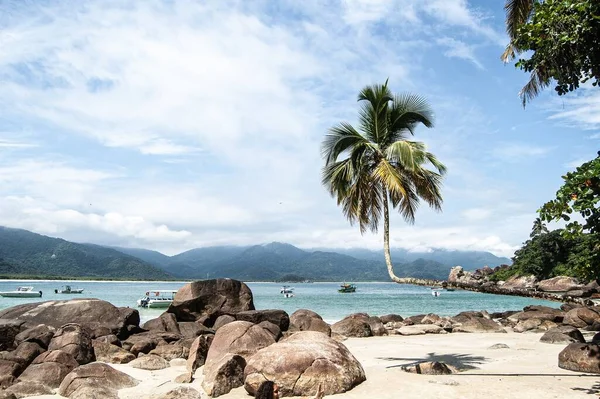 Una Bella Foto Praia Aventureiro Ilha Grande Brasile Sotto Cielo — Foto Stock