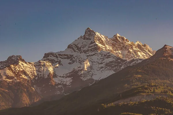 Asortyment Pięknych Gór Dents Midi Pokrytych Śniegiem Valais Szwajcaria — Zdjęcie stockowe