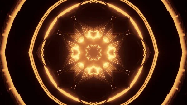 Космический Фон Золотыми Лазерными Огнями Узорчатых Формах — стоковое фото