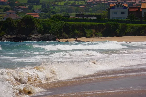 Leerer Strand Keine Menschen Ruhiger Ort Einem Spanischen Strand — Stockfoto