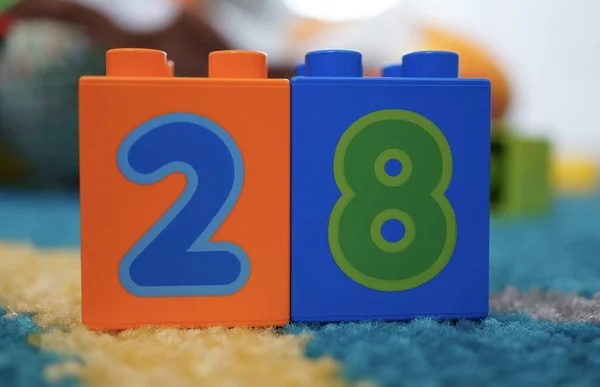 Познан Поланд Апреля 2015 Игрушечные Блоки Lego Duplo Номером Двадцать — стоковое фото