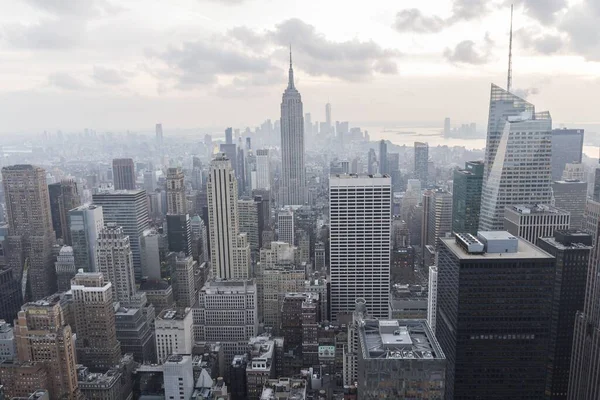Manhattan Skyskrapor Sett Utifrån Toppen Klippan Synvinkel Rockefeller Byggnaden Hundratals — Stockfoto