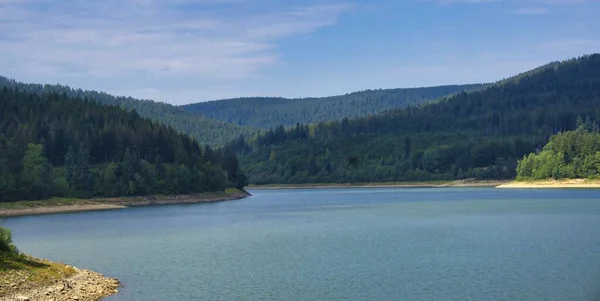 Uma Bela Foto Aérea Schwarzenbach Talsperre Forbach Alemanha — Fotografia de Stock